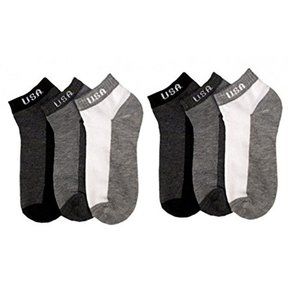 Unisex Black Sports Athletic Ankle Socks Cotton